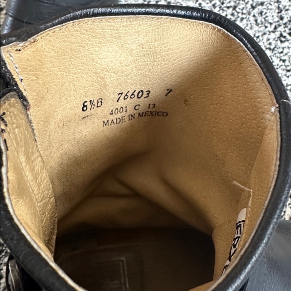 Veronica Frye Boots Black Leather Motorcycle 8 1/2 EUC 76603 - Picture 5 of 6